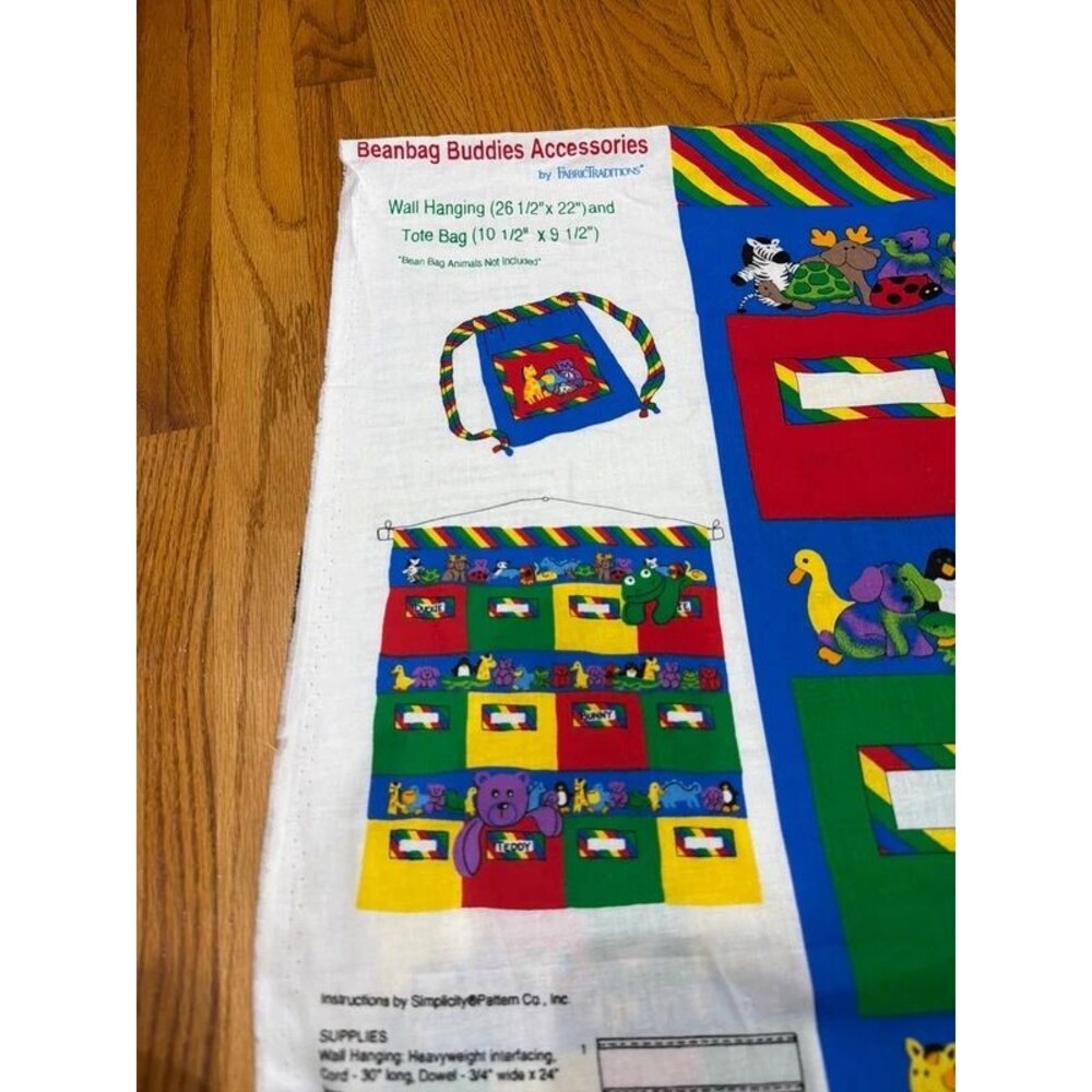 Vintage Primary Color BeanBag Buddies Wall Hanging and Tote Bag Simplicity